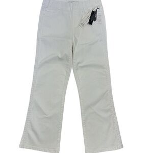 Liverpool Jeans ECO Chloe Pull On‎ Crop Flare Denim Braided Outer Seams White 4